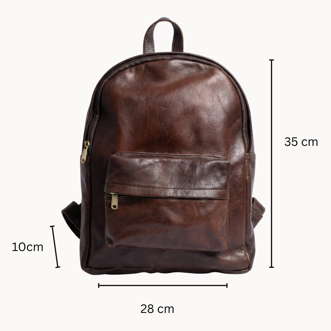 Minimalist Leather Backpack – Slim Everyday Daypack